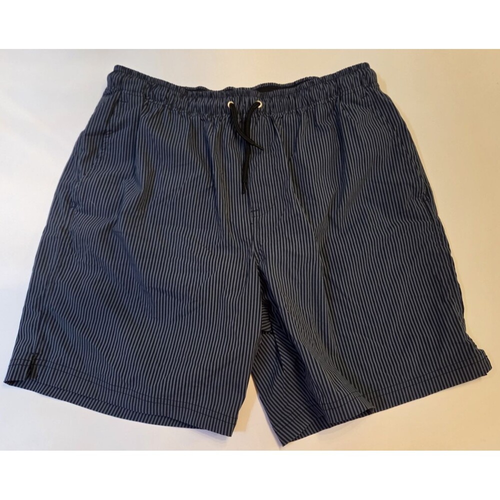 Everlane ReNew Swim Shorts Mens Large Blue Stripe Elastic Waist Drawstring Lined